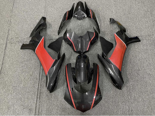 15-19 Kohlefaser & Rot Yamaha R1 Motorrad Verkleidungen