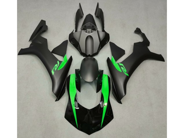 15-19 Matt Schwarz & Grün Yamaha R1 Motorrad Verkleidungen