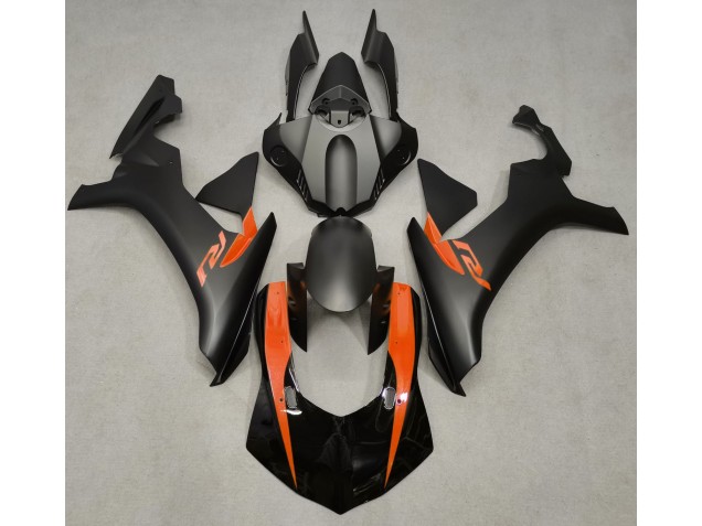 15-19 Matt Schwarz & Orange Yamaha R1 Motorrad Verkleidungen