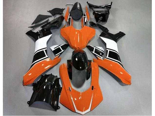 15-19 Orange Glänzend Silber & Schwarz Yamaha R1 Motorrad Verkleidungen