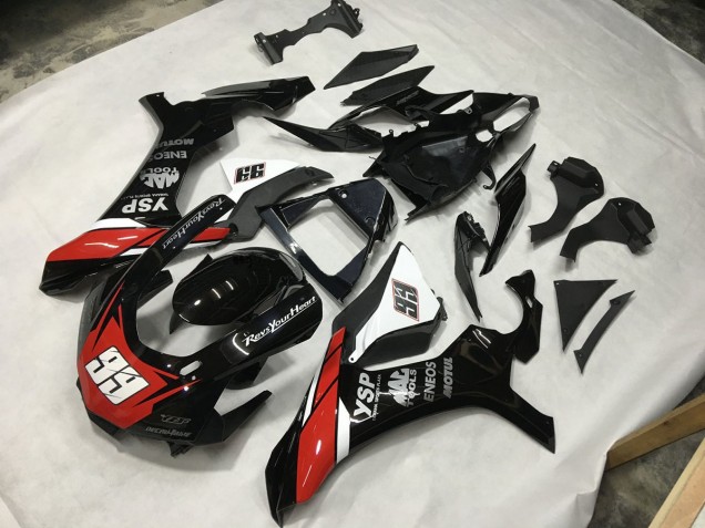 15-19 Schwarz Rot & Gelb Yamaha R1 Motorrad Verkleidungen