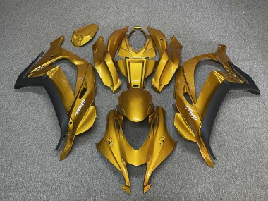 16-19 Gold Mit Ninja-Weiß Kawasaki ZX10R Motorrad Verkleidungen