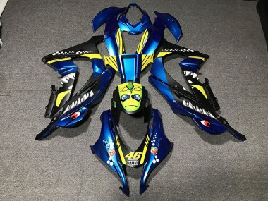 16-19 Metallisch Blauer Hai Kawasaki ZX10R Motorrad Verkleidungen