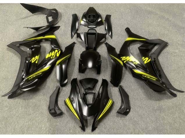 16-19 Satinschwarz & Gelb Kawasaki ZX10R Motorrad Verkleidungen 16-19 Satinschwarz & Gelb Kawasaki ZX10R Motorrad Verkleidungen