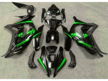16-19 Satinschwarz & Grün Kawasaki ZX10R Motorrad Verkleidungen