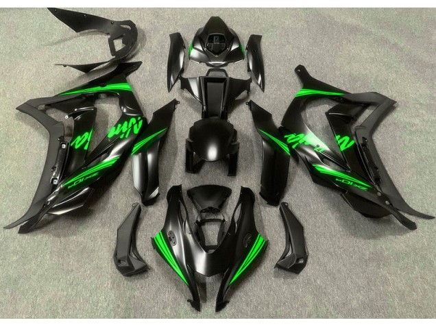 16-19 Satinschwarz & Grün Kawasaki ZX10R Motorrad Verkleidungen 16-19 Satinschwarz & Grün Kawasaki ZX10R Motorrad Verkleidungen