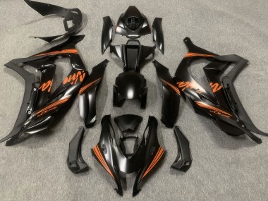 16-19 Satinschwarz & Orange Kawasaki ZX10R Motorrad Verkleidungen
