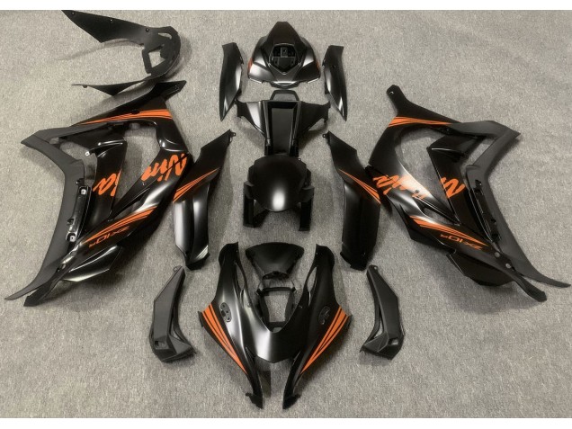 16-19 Satinschwarz & Orange Kawasaki ZX10R Motorrad Verkleidungen 16-19 Satinschwarz & Orange Kawasaki ZX10R Motorrad Verkleidungen