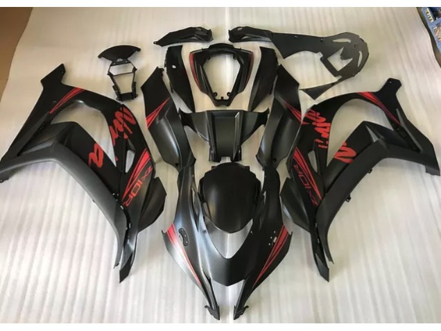 16-19 Satinschwarz & Rot Kawasaki ZX10R Motorrad Verkleidungen 16-19 Satinschwarz & Rot Kawasaki ZX10R Motorrad Verkleidungen