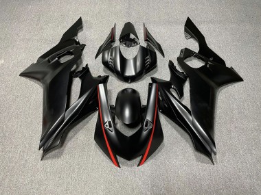 17-21 Matt Schwarze & Rot Akzente Yamaha R6 Motorrad Verkleidungen