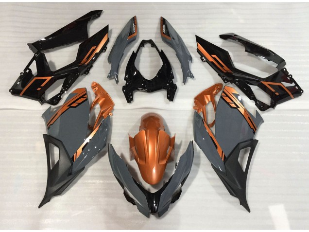 18-23 Nardo Grau & Orange Kawasaki Ninja 400 Motorrad Verkleidungen 18-23 Nardo Grau & Orange Kawasaki Ninja 400 Motorrad Verkleidungen