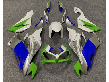 19-23 Glänzend Grün Blau & Silber Kawasaki ZX6R Motorrad Verkleidungen
