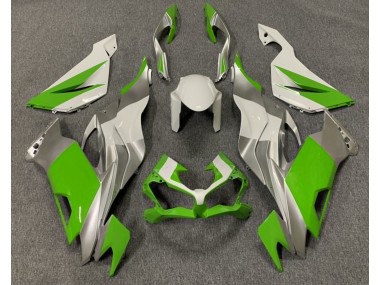 19-23 Glänzend Grün Weiß & Silber Kawasaki ZX6R Motorrad Verkleidungen