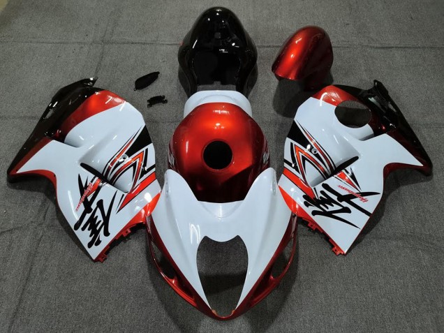 97-07 Glänzend Weiß & Orange Suzuki GSXR 1300 Motorrad Verkleidungen 97-07 Glänzend Weiß & Orange Suzuki GSXR 1300 Motorrad Verkleidungen