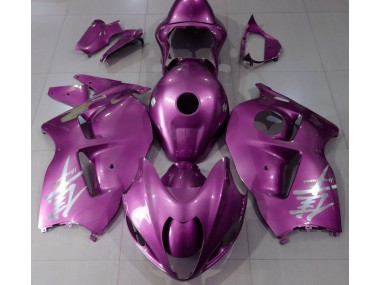 97-07 Glanzrosa & Silbernes Logo Suzuki GSXR 1300 Motorrad Verkleidungen