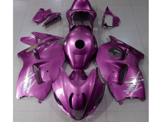 97-07 Glanzrosa & Silbernes Logo Suzuki GSXR 1300 Motorrad Verkleidungen