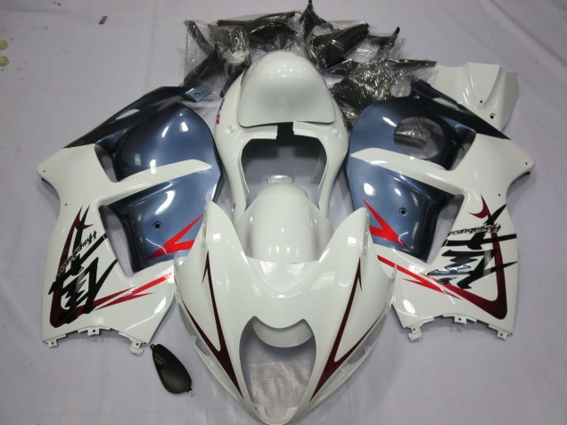 97-07 Weiß & Staubblau Suzuki GSXR 1300 Motorrad Verkleidungen 97-07 Weiß & Staubblau Suzuki GSXR 1300 Motorrad Verkleidungen
