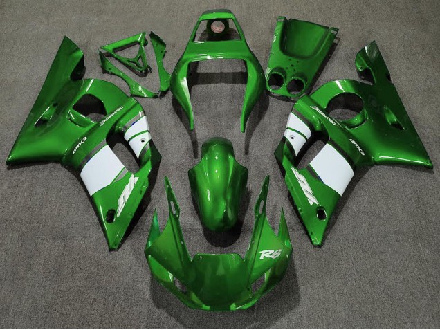 98-02 Dunkelgrün & Weiß Yamaha R6 Motorrad Verkleidungen 98-02 Dunkelgrün & Weiß Yamaha R6 Motorrad Verkleidungen