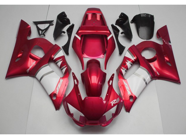 98-02 Rot & Weiß Yamaha R6 Motorrad Verkleidungen