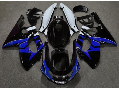 98-07 Glänzendes Schwarzblau & Weiß Yamaha YZF600 Motorrad Verkleidungen