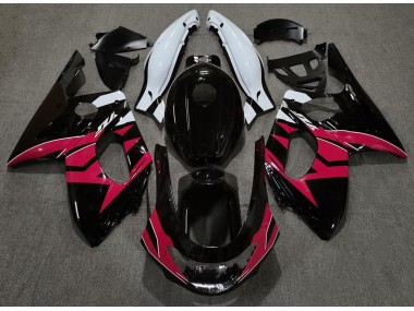 98-07 Schwarz Rot Glänzend & Weiß Yamaha YZF600 Motorrad Verkleidungen