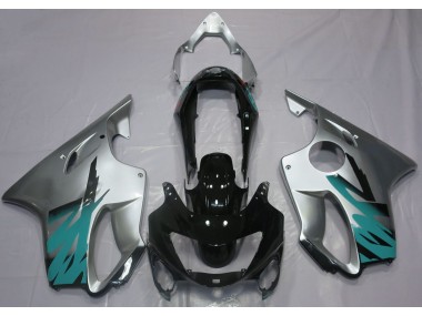 99-00 Silber Glänzend & Blaugrün Honda CBR600 F4 Motorrad Verkleidungen