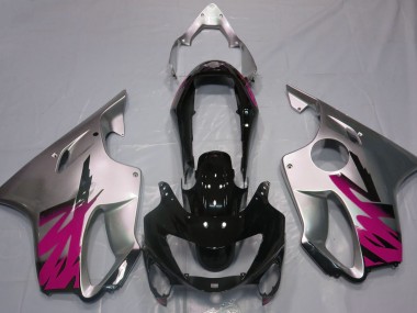 99-00 Silber Glänzend & Rosa Honda CBR600 F4 Motorrad Verkleidungen